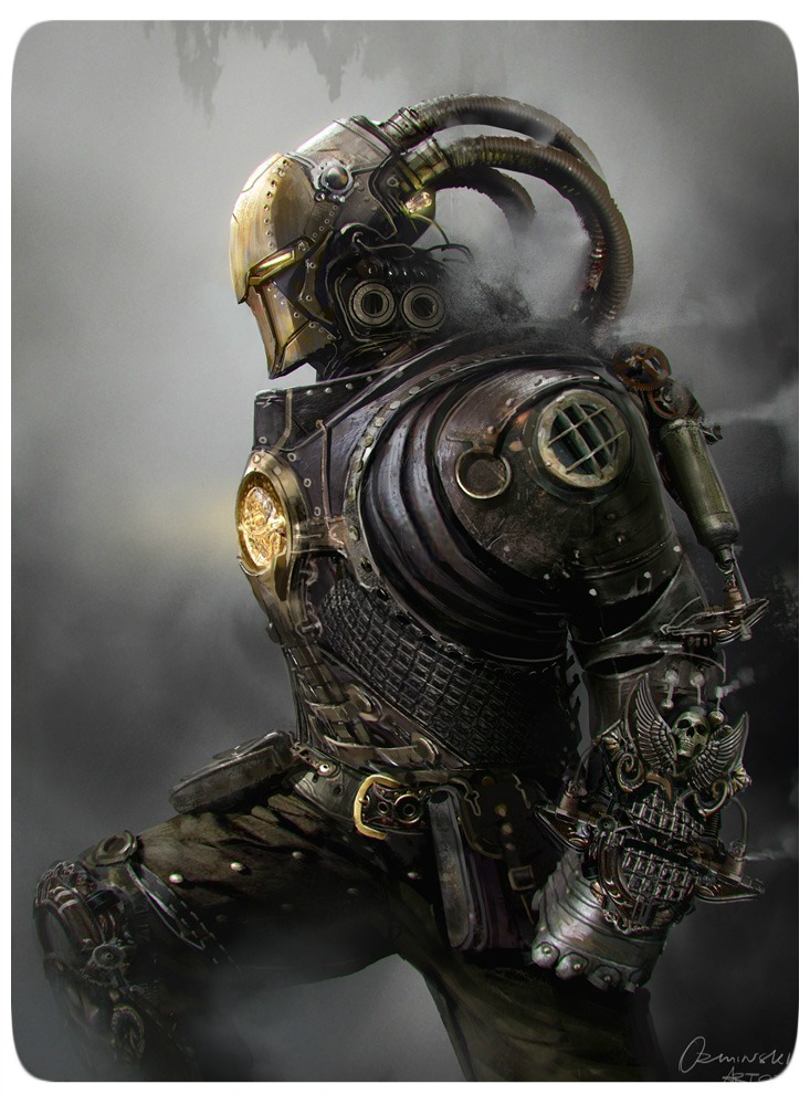 Steampunk Iron Man - Arte por Mateusz Ozminski